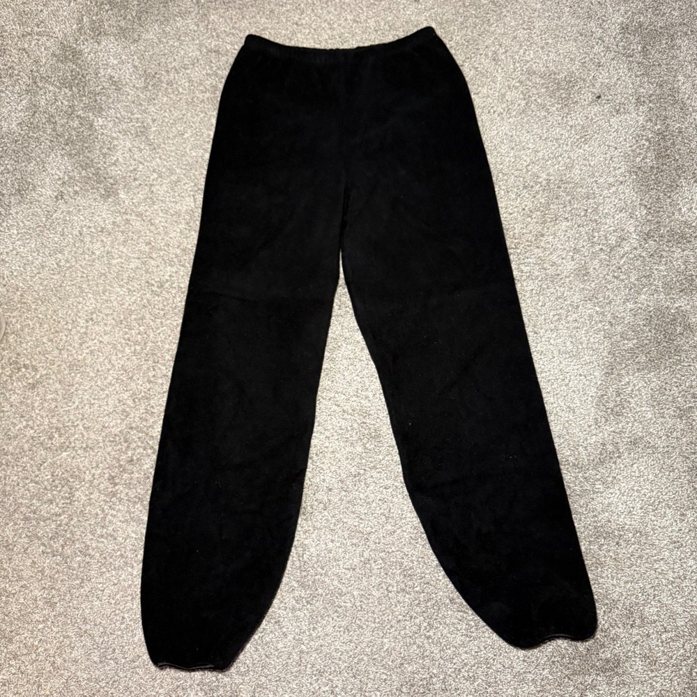 Vintage REI Black Fleece Pants Mens XL Elastic Waist Outdoor Loungewear